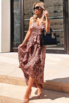 Pink Leopard Print Maxi Dress