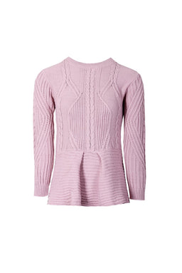 Pink Peplum Knitted Jumper