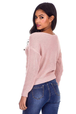 Pink Reversible Twist Knot Jumper