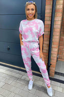 Pink Tie Dye Lounge Suit