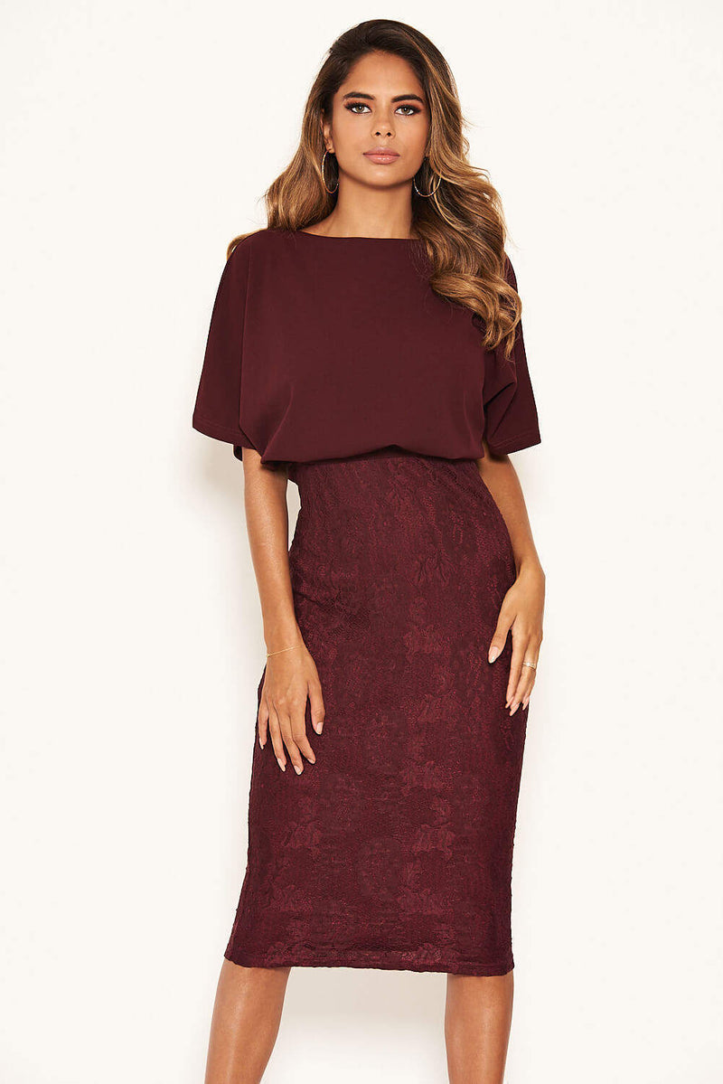 Plum 2 In 1 Lace Skirt Dress