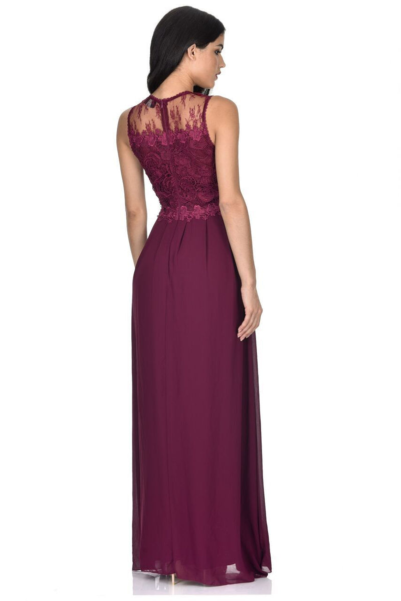 Plum Crochet Top Maxi Dress