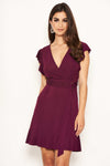 Plum D Ring Ruffle Dress