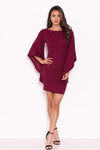 Plum Flare Sleeve Mini Dress