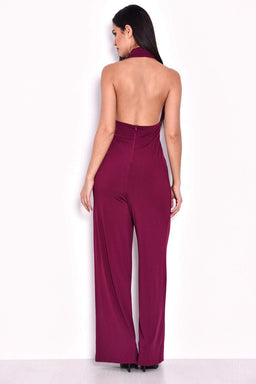 Plum Halterneck Jumpsuit