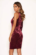 Plum Velvet One Sleeve Bodycon Dress