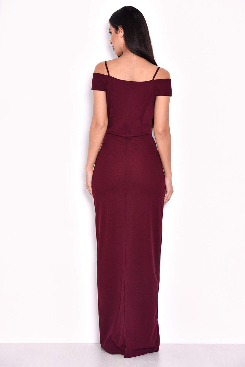 Plum Wrap Over Maxi Dress