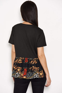 Printed Frill T-Shirt