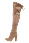 Faux  Suede Knee High Heeled Boots