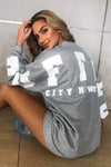 Grey Buffalo Slogan Oversized Sweatshirt