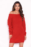 Red Boatneck Longline Jumper