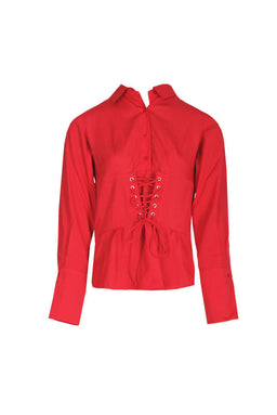 Red Corset Tie Shirt