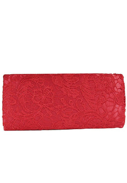 Red Crochet Detail Clutch Bag