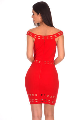Red Cutout Detail Mini Dress