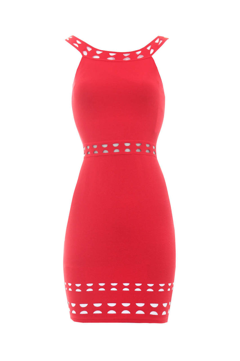 Red Cutout Detail Mini Dress