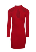 Red Keyhole Detail Dress