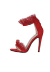 Red Lace Detail Stiletto Heels