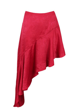 Red Satin Frill Skirt