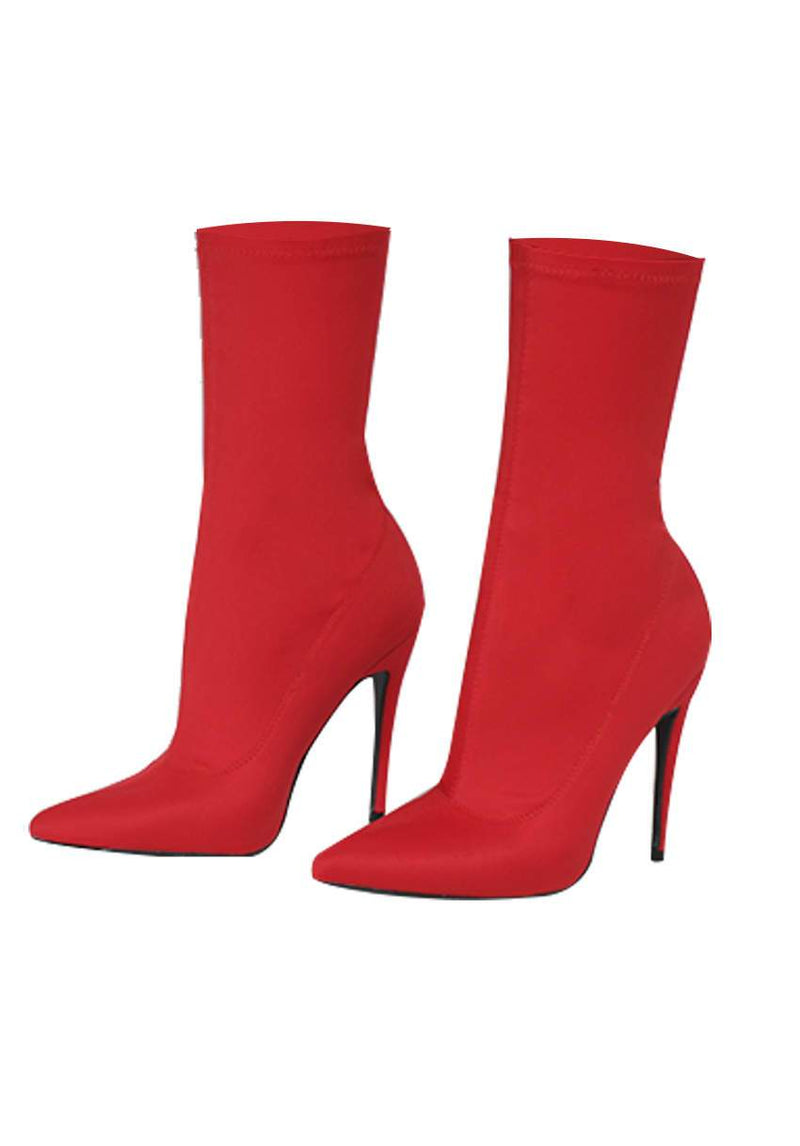 Red Stiletto Heel Boots