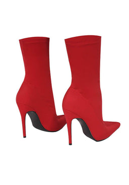 Red Stiletto Heel Boots