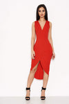 Red Wrap Bodycon Dress
