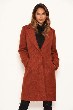 Rust Long Teddy Coat