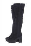 Elastic Detail Knee High Boots