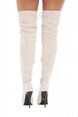 Thigh Lace Up Boot Heels