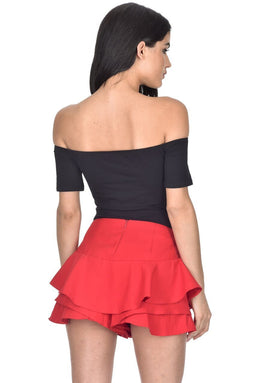 Red Frill Skort Shorts