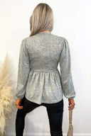 Sage Peplum Top