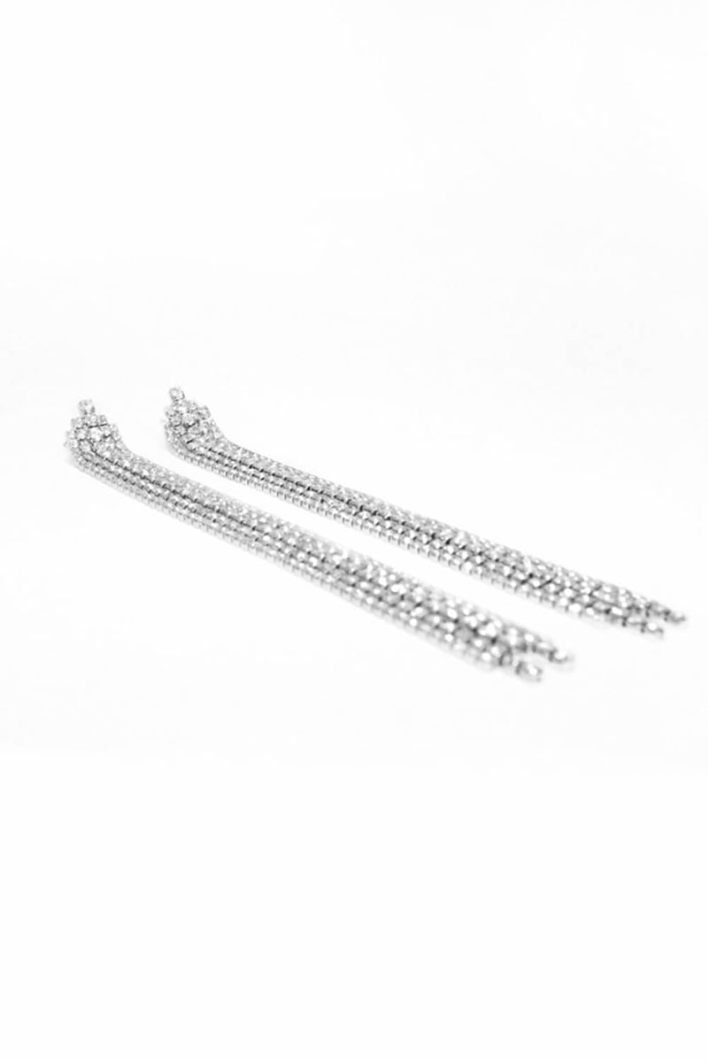 Silver Chain Sleek Drop Earrings