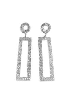 Silver Diamante Geometric Earrings