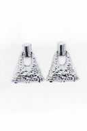 Silver Triangle Textured Earrings