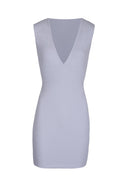 Silver V-Front Bodycon Dress