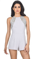 Silver lace playsuit