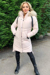 Stone Padded Long-line Puffer Coat