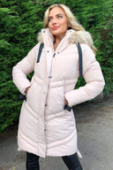 Stone Padded Long-line Puffer Coat