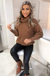 Stone Polo Neck Button Cuff Jumper