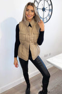 Stone Puffer Double Pocket Gilet