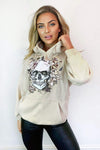 Stone Skull Printed Hoodie