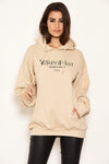 Stone Slogan Printed Hoody