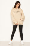 Stone Slogan Printed Hoody