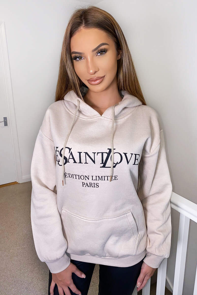 Stone YSLOVE Oversized Hoodie