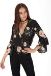 Floral Flared Sleeve Top