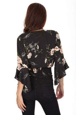 Floral Flared Sleeve Top