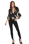 Floral Flared Sleeve Top