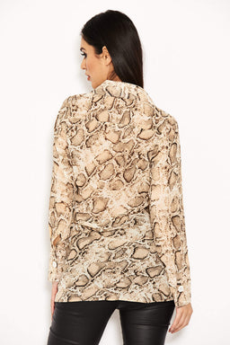 Snake Print Chiffon Top