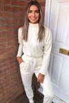 Cream Soft High Neck Lounge Suit