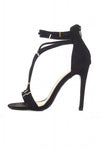 Black T-Bar Suede Heels