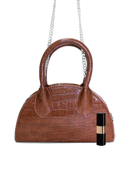 Tan Croc Tiny Bag